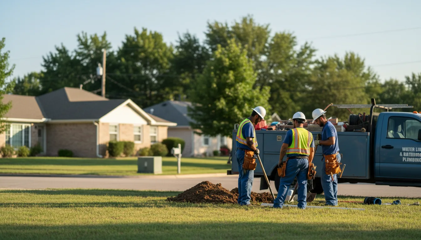 Residential water line and bathroom plumbing service in Winona, KS